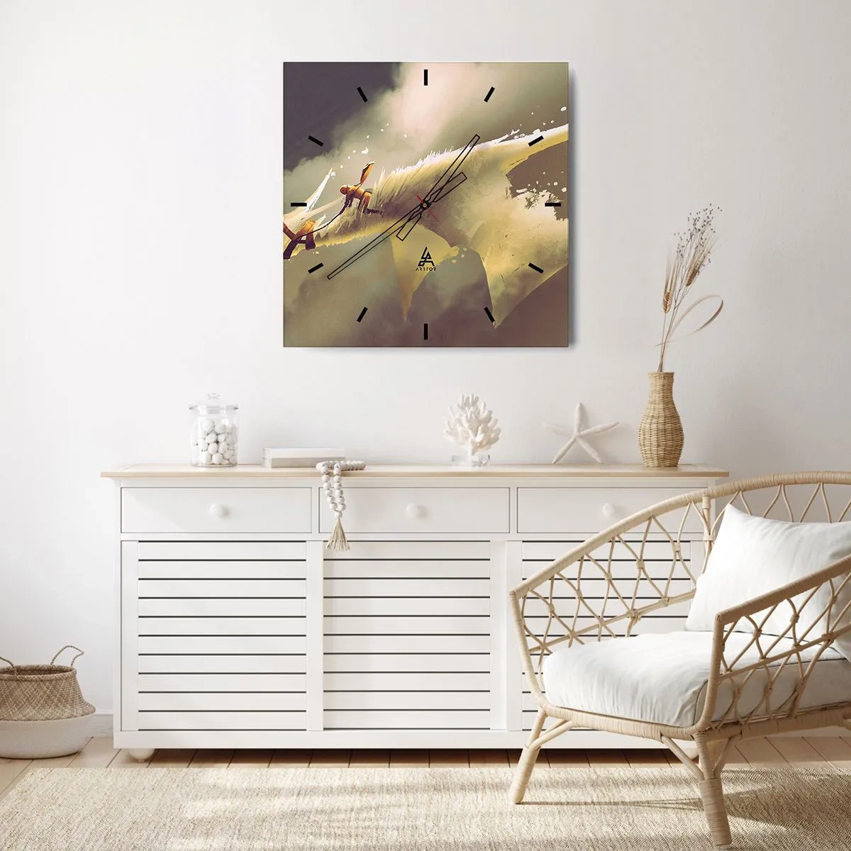 Wanduhr - Glasuhr - Die Welt zur Rettung - 40x40 cm