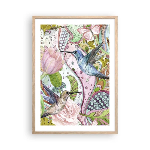 Poster in einem Rahmen aus heller Eiche - Verstrickt in Weinreben - 50x70 cm