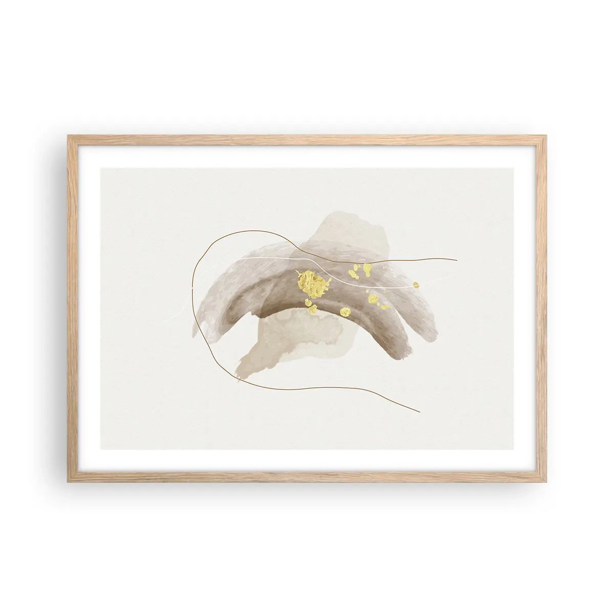 Poster in einem Rahmen aus heller Eiche - Im Weltraum begegnet - 70x50 cm