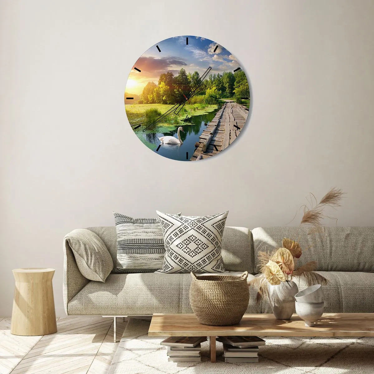 Wanduhr - Glasuhr - Sommer, Sommer überall - 40x40 cm
