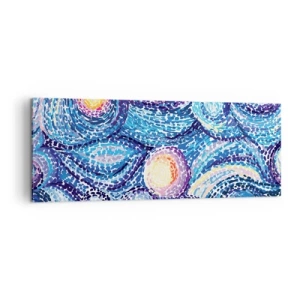 Bild auf Leinwand - Leinwandbild - Eine künstlerische Interpretation des Sternenhimmels im Stil von Van Gogh - 140x50cm - Aus einem Gemälde von van Gogh - Moderne Wanddekoration für Wohnzimmer und Schlafzimmer ARTTOR