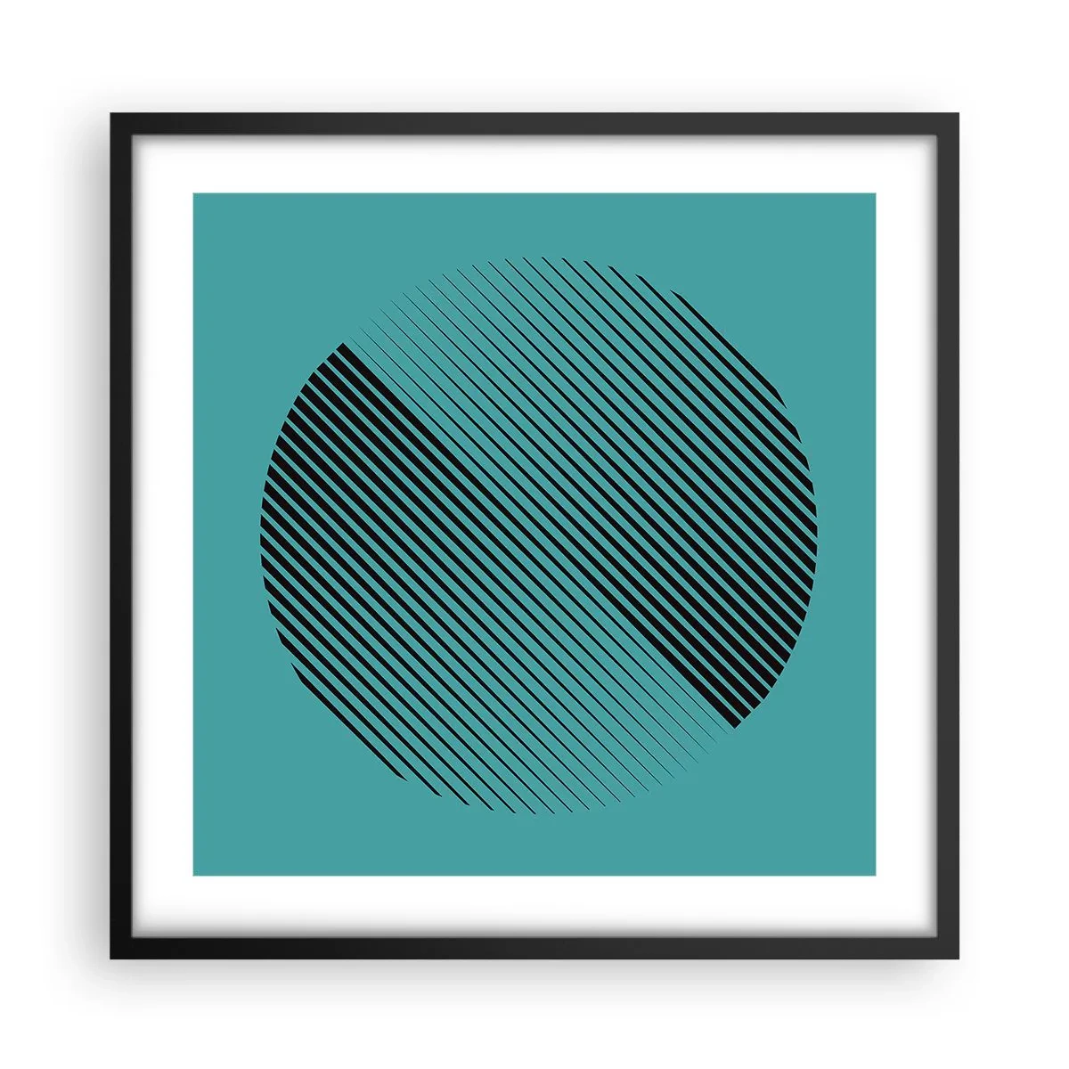 Poster in einem schwarzem Rahmen - Kreis – eine geometrische Variante - 50x50 cm