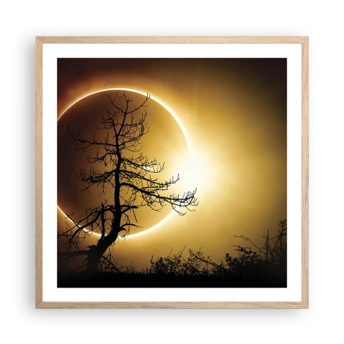 Poster in einem Rahmen aus heller Eiche - Totale Finsternis - 60x60 cm