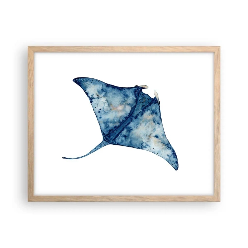Poster in einem Rahmen aus heller Eiche - Leben im Blau - 50x40 cm