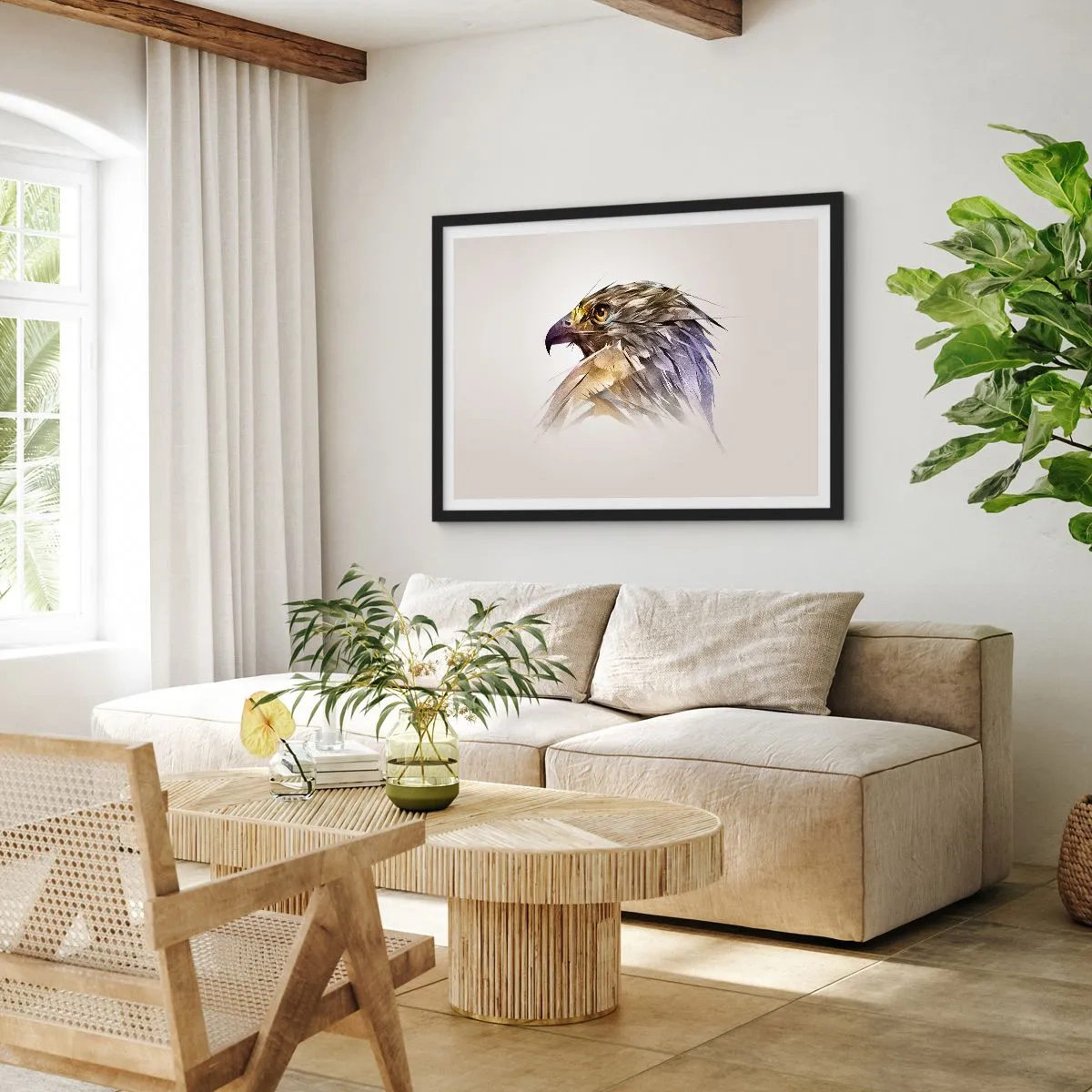 Poster in einem schwarzem Rahmen - Porträt eines Kriegers - 50x40 cm