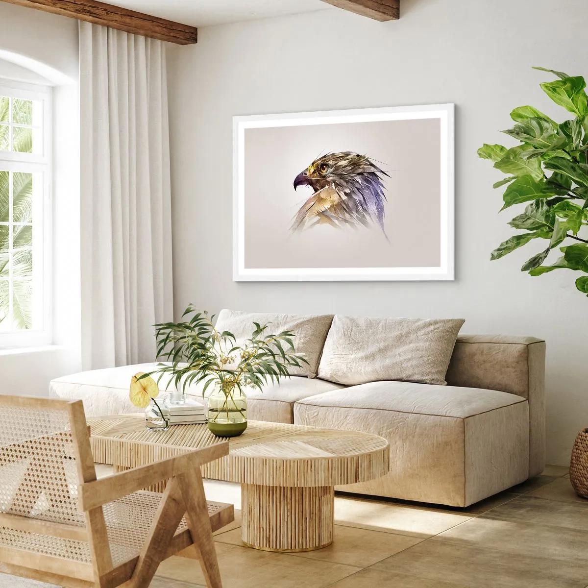 Poster in einem weißen Rahmen - Porträt eines Kriegers - 50x40 cm