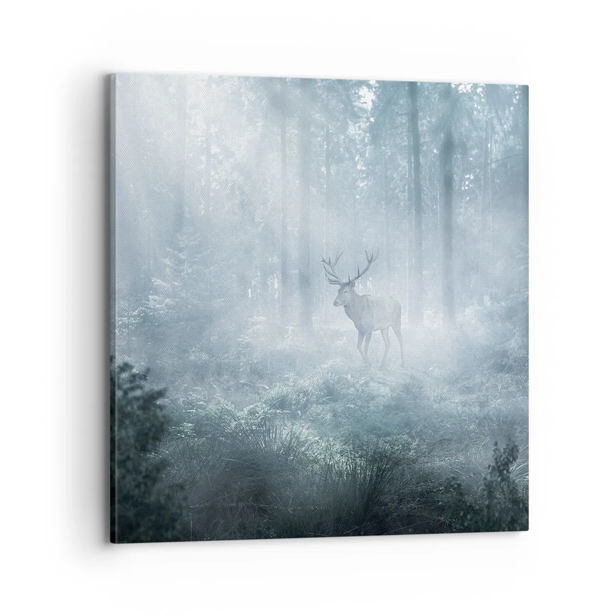 Bild auf Leinwand - Leinwandbild - Morgenvisite auf dem Grundstück - 70x70 cm