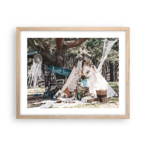 Poster in einem Rahmen aus heller Eiche - Liebe machen ... - 50x40 cm