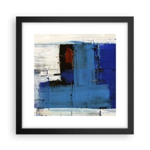 Poster in einem schwarzem Rahmen - Geheimnis ist blau - 30x30 cm