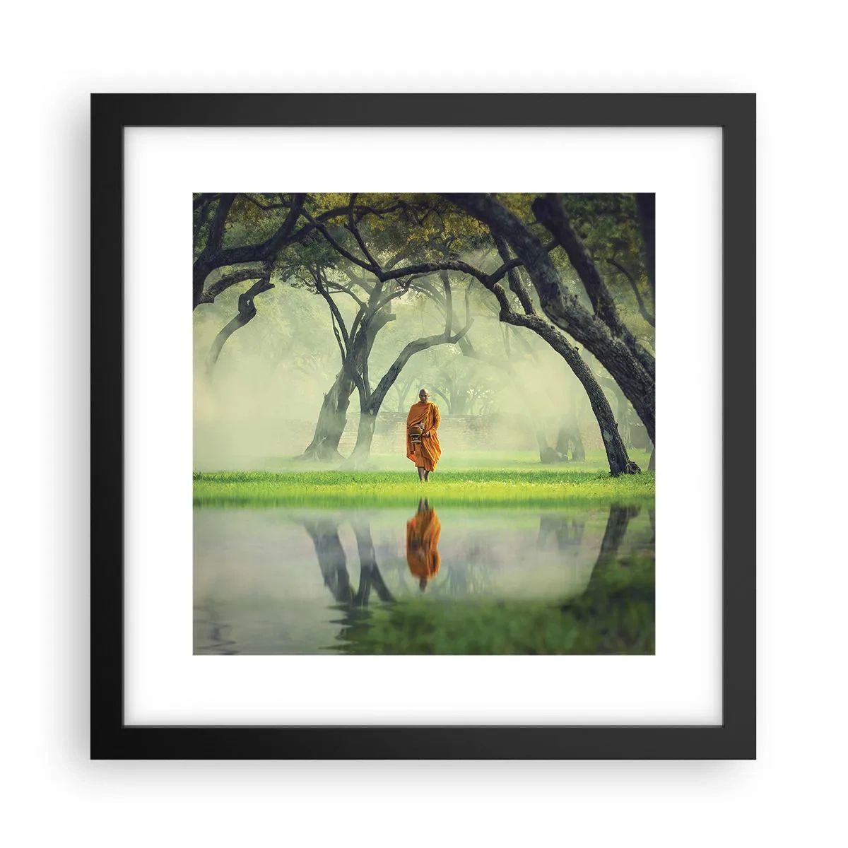 Poster in einem schwarzem Rahmen - Auf dem Weg zur Erleuchtung - 30x30 cm