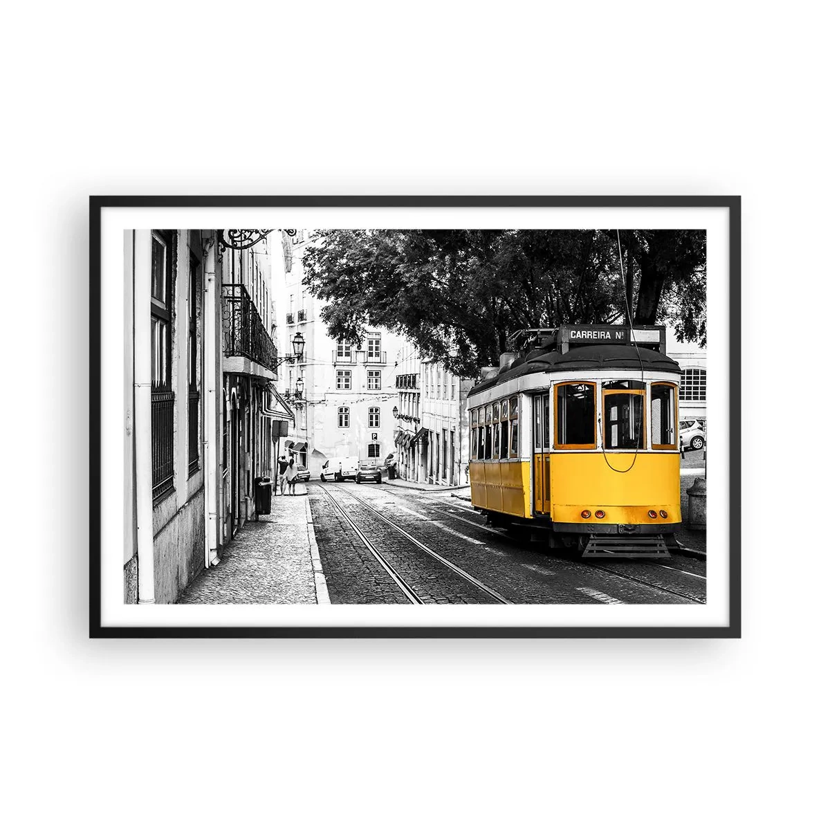 Poster in einem schwarzem Rahmen - Und Fado im Hintergrund - 91x61 cm