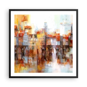 Poster in einem schwarzem Rahmen - Schön ist es auch unter der Brücke - 60x60 cm