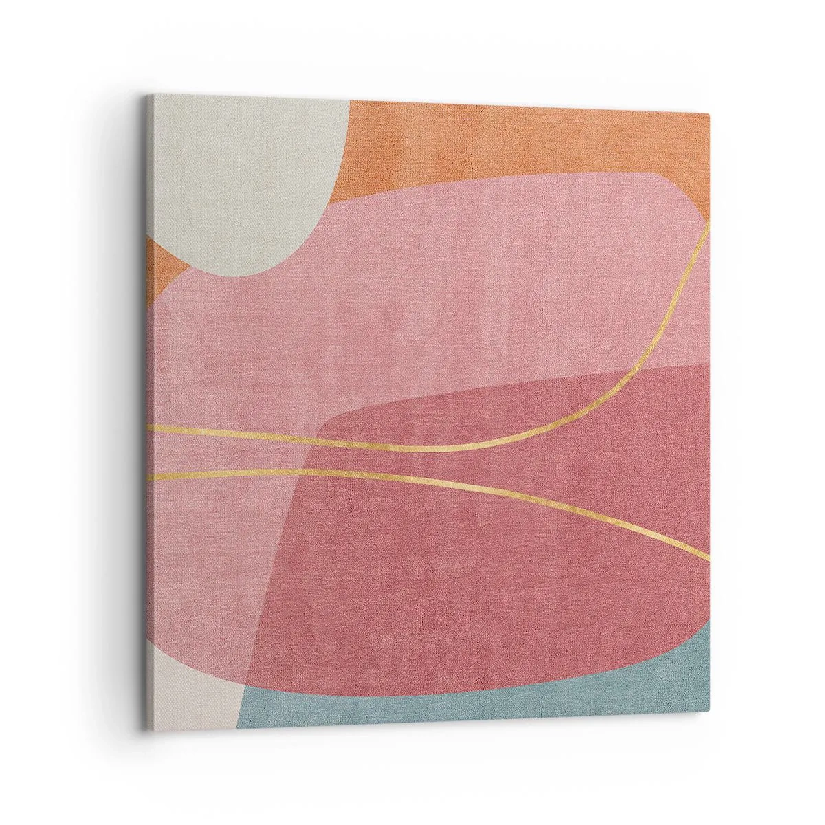 Bild auf Leinwand - Leinwandbild - Pastellkomposition mit Goldfaden - 60x60 cm