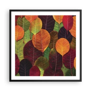 Poster in einem schwarzem Rahmen - Herbstmosaik - 60x60 cm
