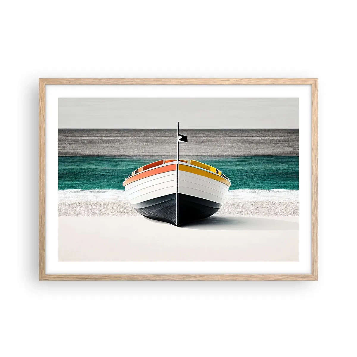 Poster in einem Rahmen aus heller Eiche - An seinem Platz - 70x50 cm