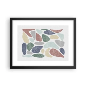 Poster in einem schwarzem Rahmen - Mosaik aus pulverförmigen Farben - 40x30 cm