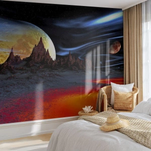 Fototapete Premium Canvas - Unbekannte Welt - Abstraktion, Kosmos, 3D - 300x210 cm