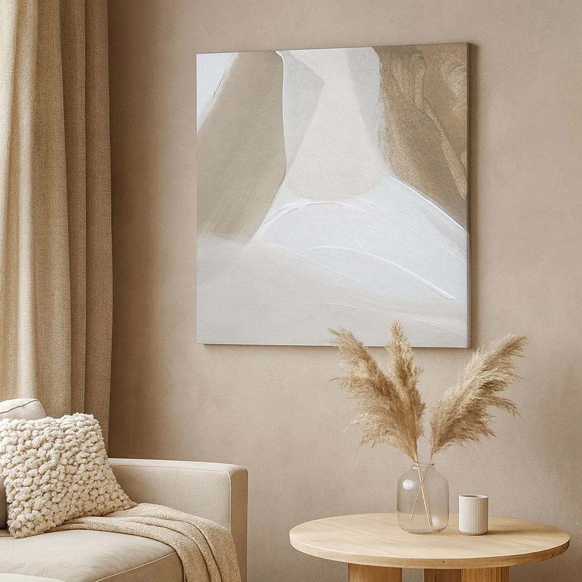 Bild auf Leinwand - Leinwandbild - Welle aus Weiß - 30x30 cm