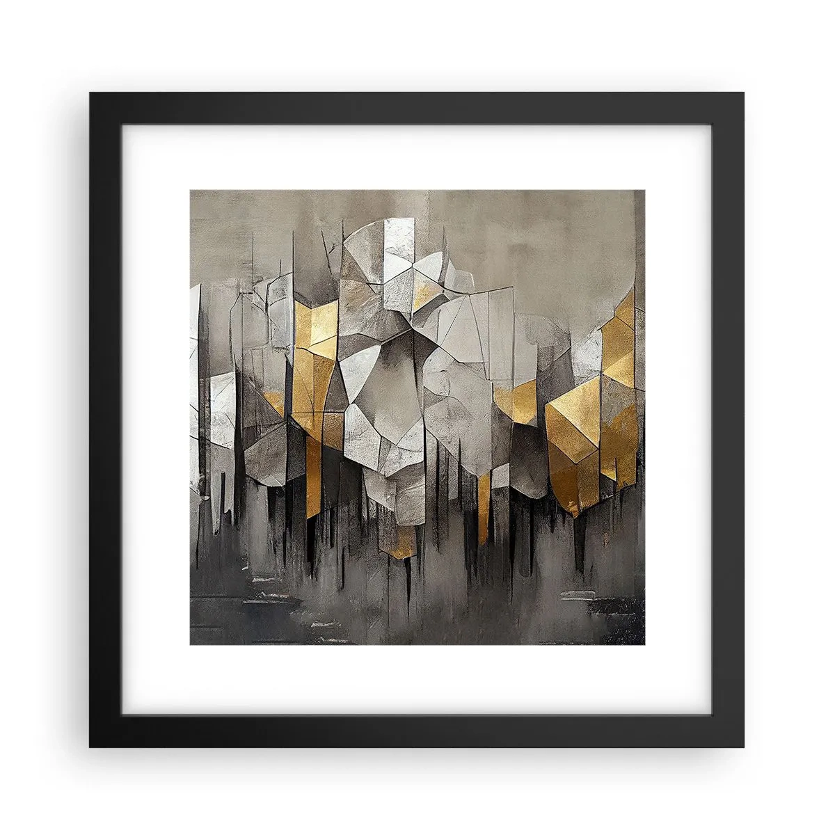 Poster in einem schwarzem Rahmen - Komposition aus Eis und Licht - 30x30 cm