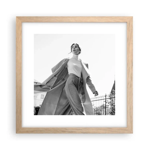 Poster in einem Rahmen aus heller Eiche - Gehst du mit mir? - 30x30 cm