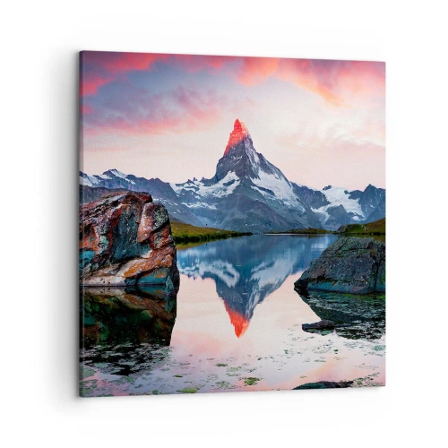 Bild auf Leinwand - Leinwandbild - Das Herz der Berge ist heiß - 50x50 cm