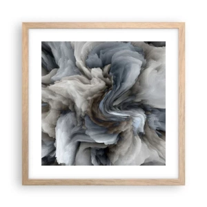 Poster in einem Rahmen aus heller Eiche - Stein und Blume - 40x40 cm