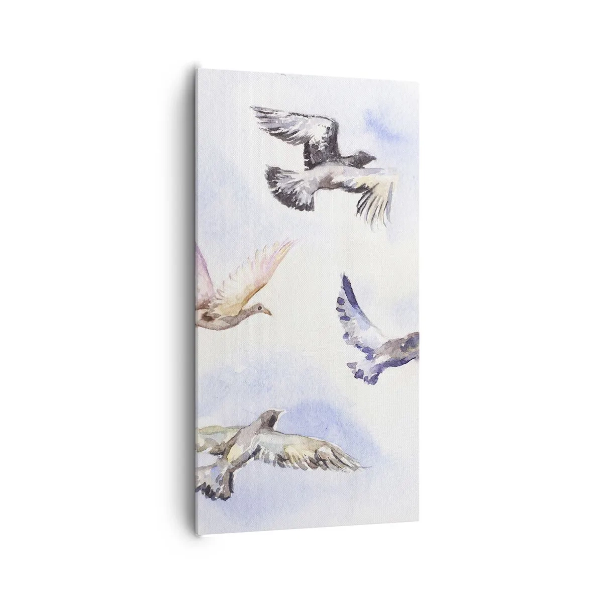 Bild auf Leinwand - Leinwandbild - Freiheit in Grau und Blau - 65x120 cm