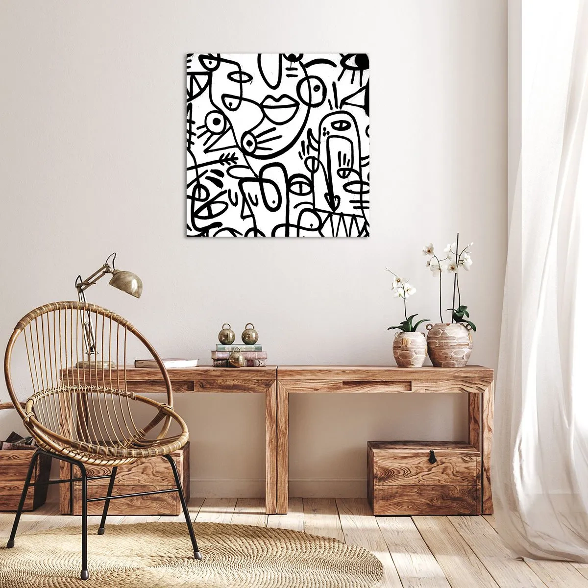 Bild auf Leinwand - Leinwandbild - Gesichter und Luftspiegelungen - 60x60 cm