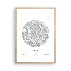 Poster in einem Rahmen aus heller Eiche - Anatomie von Madrid - 50x70 cm