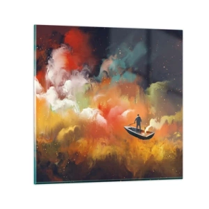 Glasbild - Bild auf glas - Mit dem Boot durch die Galaxie - 50x50 cm