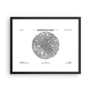 Poster in einem schwarzem Rahmen - Anatomie von Birmingham - 50x40 cm
