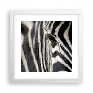 Poster in einem weißen Rahmen - Gestreiftes Porträt - 30x30 cm