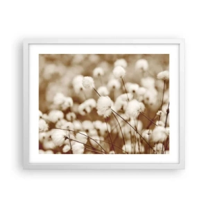 Poster in einem weißen Rahmen - Flauschiges Kornfeld - 50x40 cm