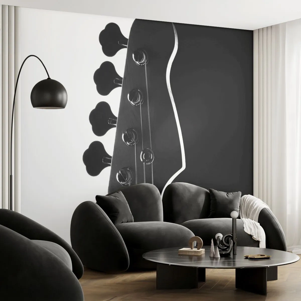 Selbstklebende Fototapete Deluxe Sticker - Rockige Stille - Gitarre, Musik, Modern - 250x175 cm