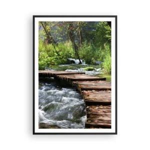 Poster in einem schwarzem Rahmen - Über der schaumigen Kaskade - 70x100 cm