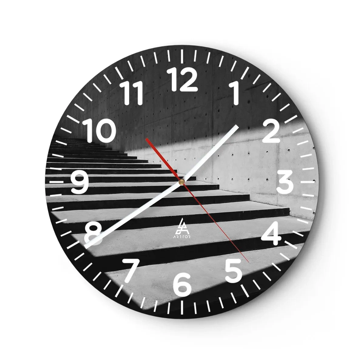 Wanduhr - Glasuhr - Rohe Schönheit des Modernismus - 30x30 cm