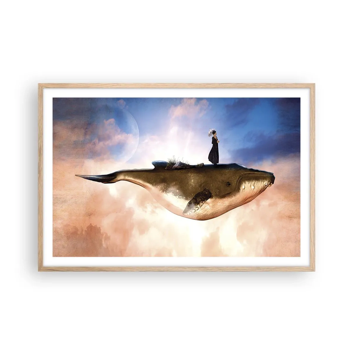 Poster in einem Rahmen aus heller Eiche - Eine echte Reise - 91x61 cm