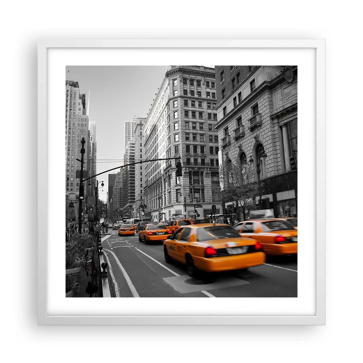 Poster in einem weißen Rahmen - Sonnen der Großstadt - 50x50 cm