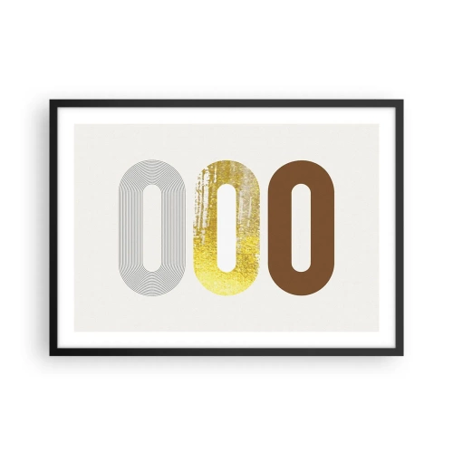 Poster in einem schwarzem Rahmen - Abstraktes Motiv aus drei geometrischen Formen - 70x50cm - Oooh! - Moderne Wanddekoration für Wohnzimmer und Schlafzimmer ARTTOR
