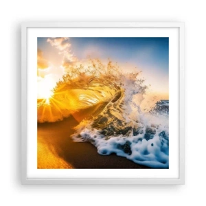 Poster in einem weißen Rahmen - Spaß im Sand - 50x50 cm