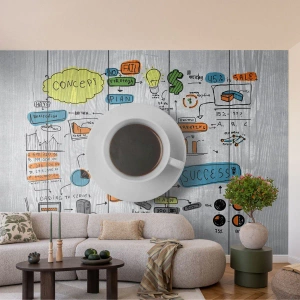 Fototapete Standard Eco - Zeit für eine Pause - Grafik, Kaffee, Espresso - 500x350 cm