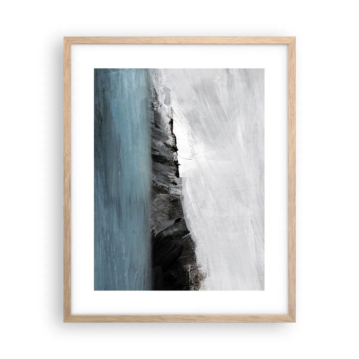 Poster in einem Rahmen aus heller Eiche - Wasser – Erde: Kampf der Naturelemente - 40x50 cm