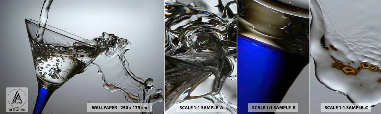 Fototapeten Muster Selbstklebend Deluxe Sticker - Kristallwasser in Kristallglas - Glas, Cocktail, Gastronomie - 100x30 cm