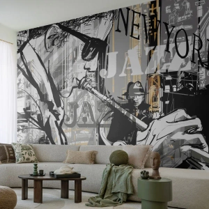 Selbstklebende Fototapete Deluxe Sticker - Im Rhythmus von New York - New York, Musik, Jazz - 400x280 cm