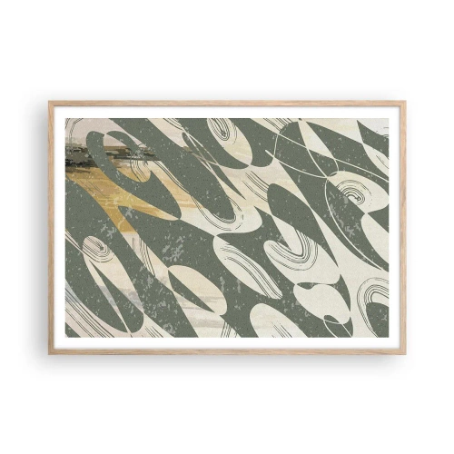 Poster in einem Rahmen aus heller Eiche - Rhythmische Abstraktion - 100x70 cm