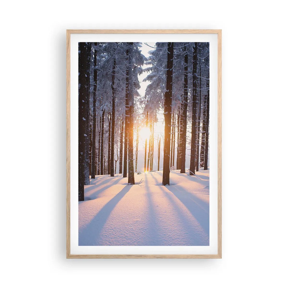 Poster in einem Rahmen aus heller Eiche - Ganz klar schwarz auf weiß - 61x91 cm