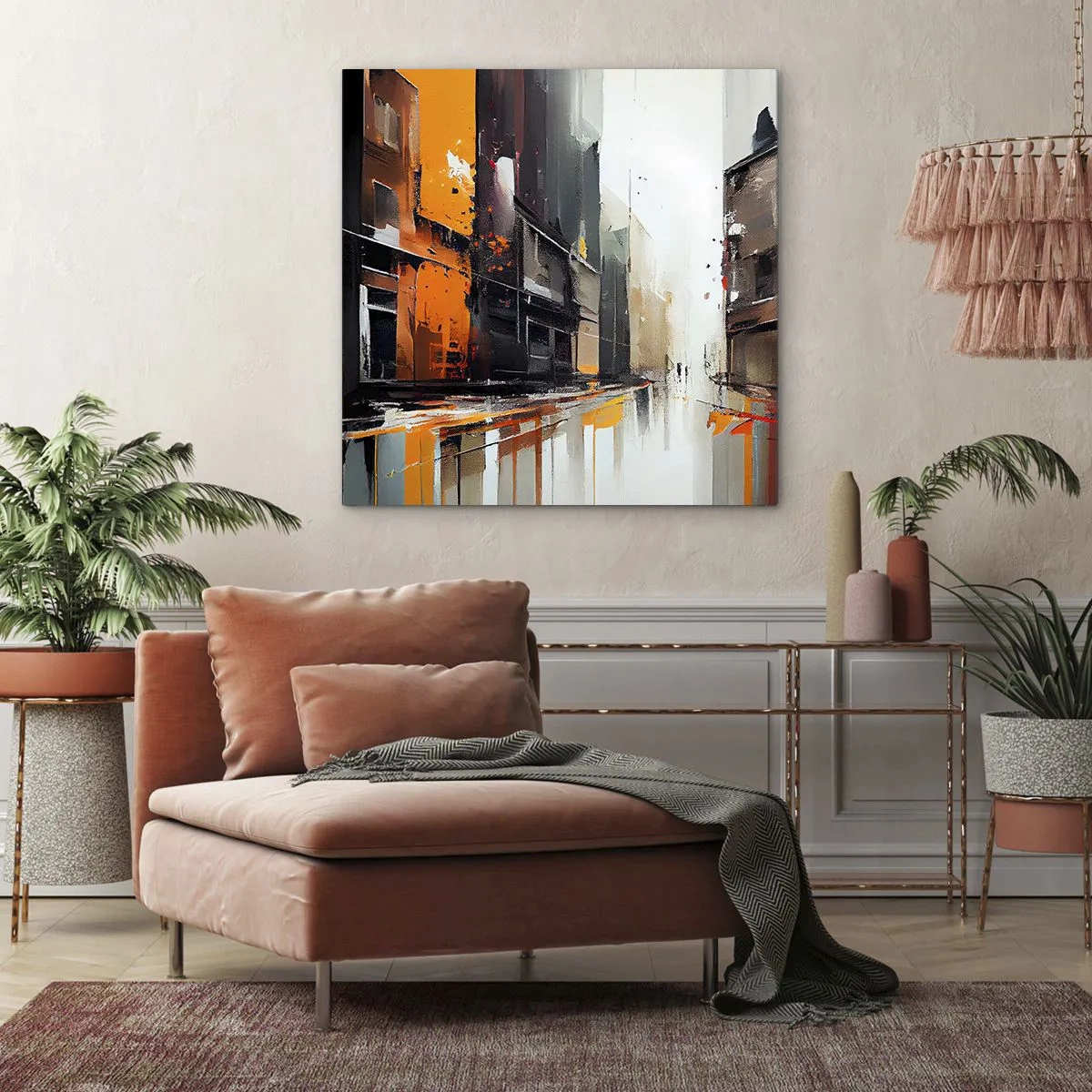 Bild auf Leinwand - Leinwandbild - Regnerischer Tag - 70x70 cm