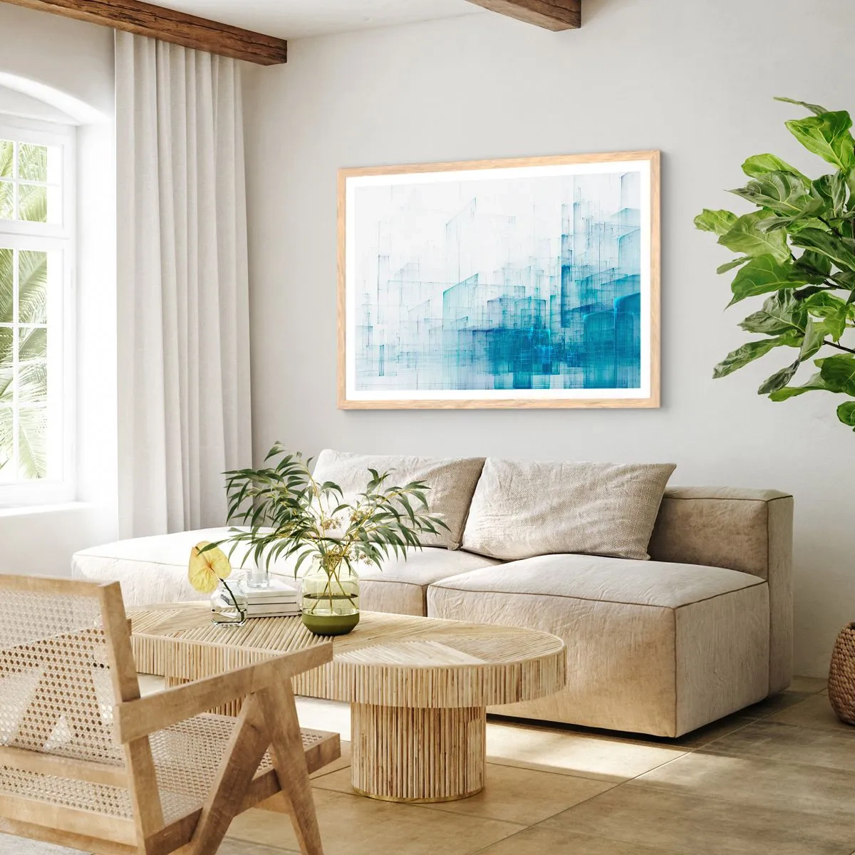 Poster in einem Rahmen aus heller Eiche - Wie der Raum wgeschaffen urde - 70x50 cm