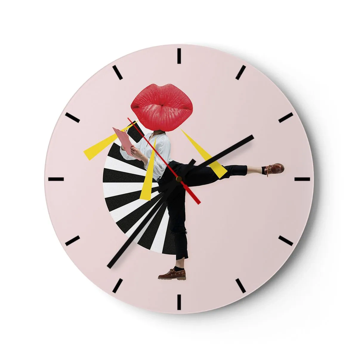Wanduhr - Glasuhr - Surreale Pop-Art - 40x40 cm