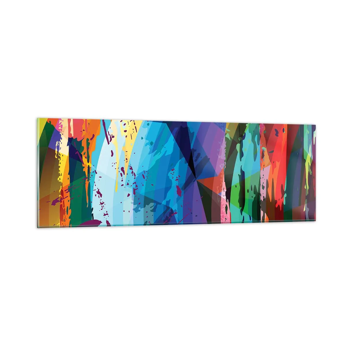 Glasbild - Bild auf glas - Farbenfroher Schwindel - 90x30 cm